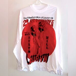 New The Miseducation of Lauryn Hill 25th Anniversary White Long Sleeve Sz Medium